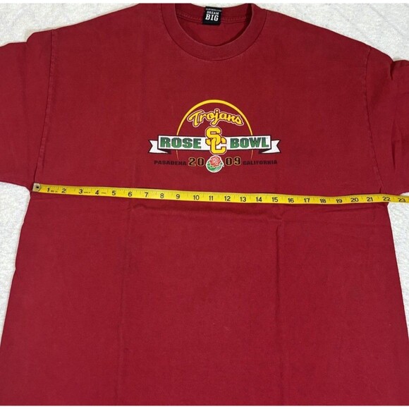 Vintage 2009 Rose Bowl USC Trojans NCAA Football New Years Day Tee Size L - Picture 12 of 12